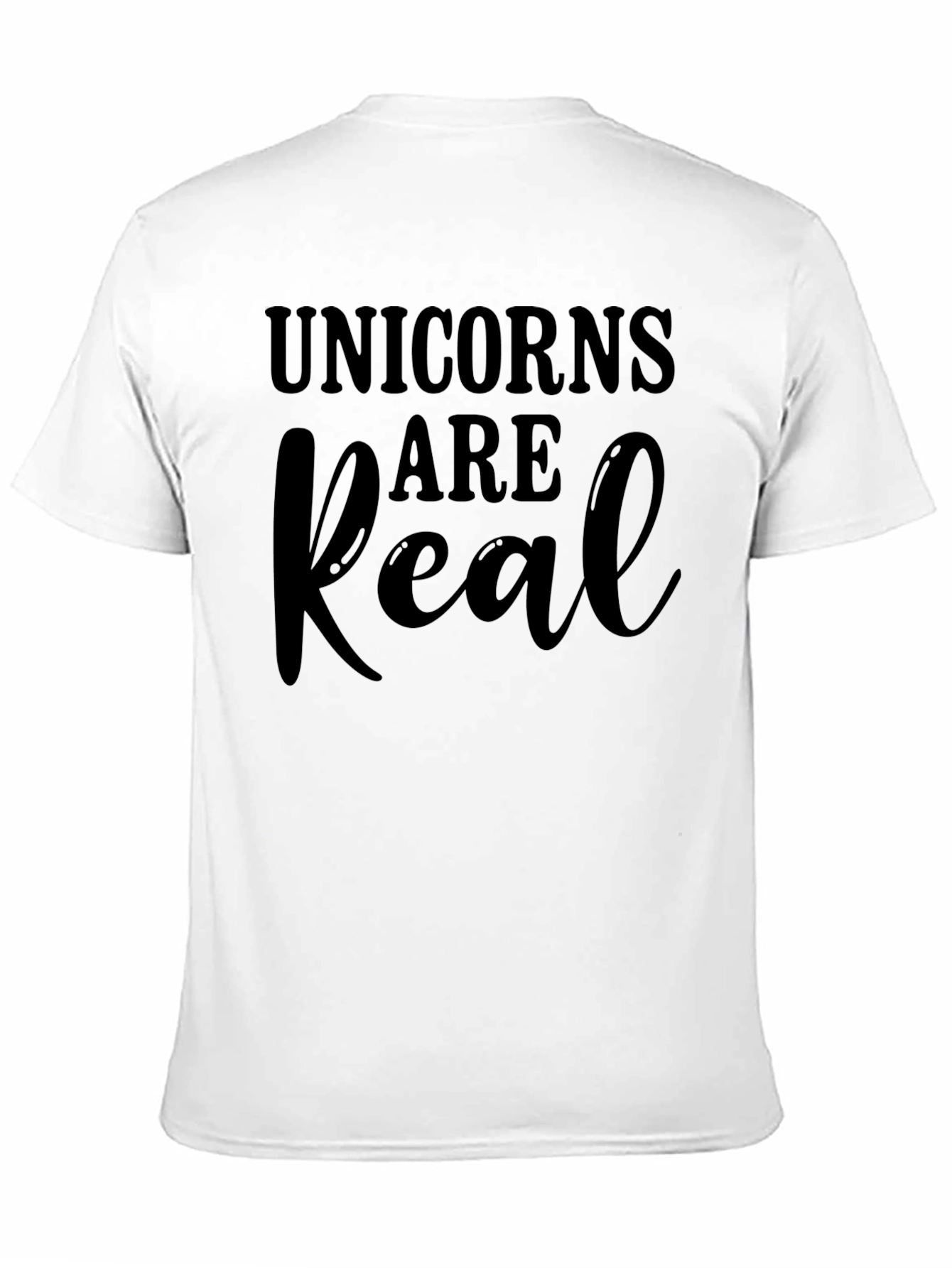 Unicorns Are Real Black Cotton T-Shirt