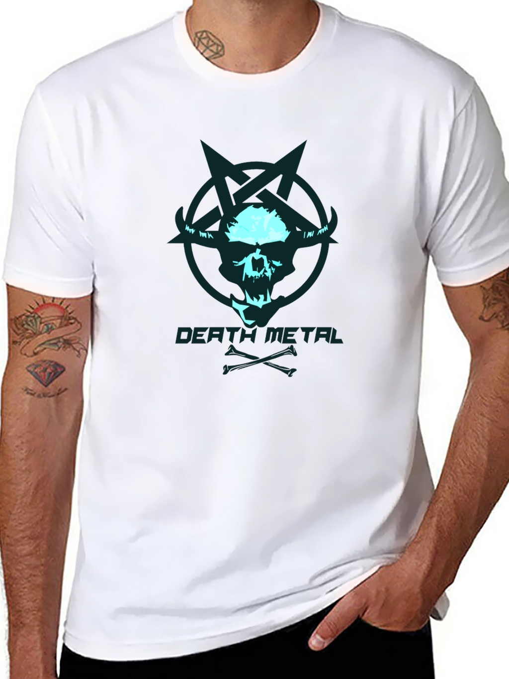 Death Metal Skull Graphic T-Shirt