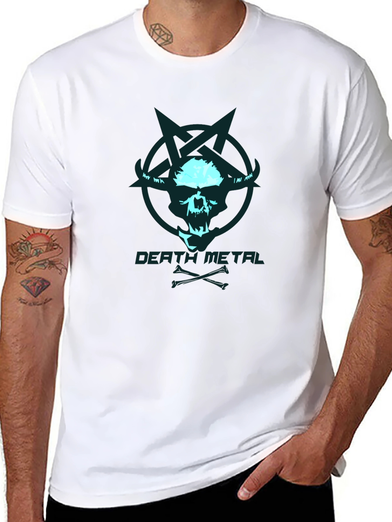 Death Metal Skull Graphic T-Shirt