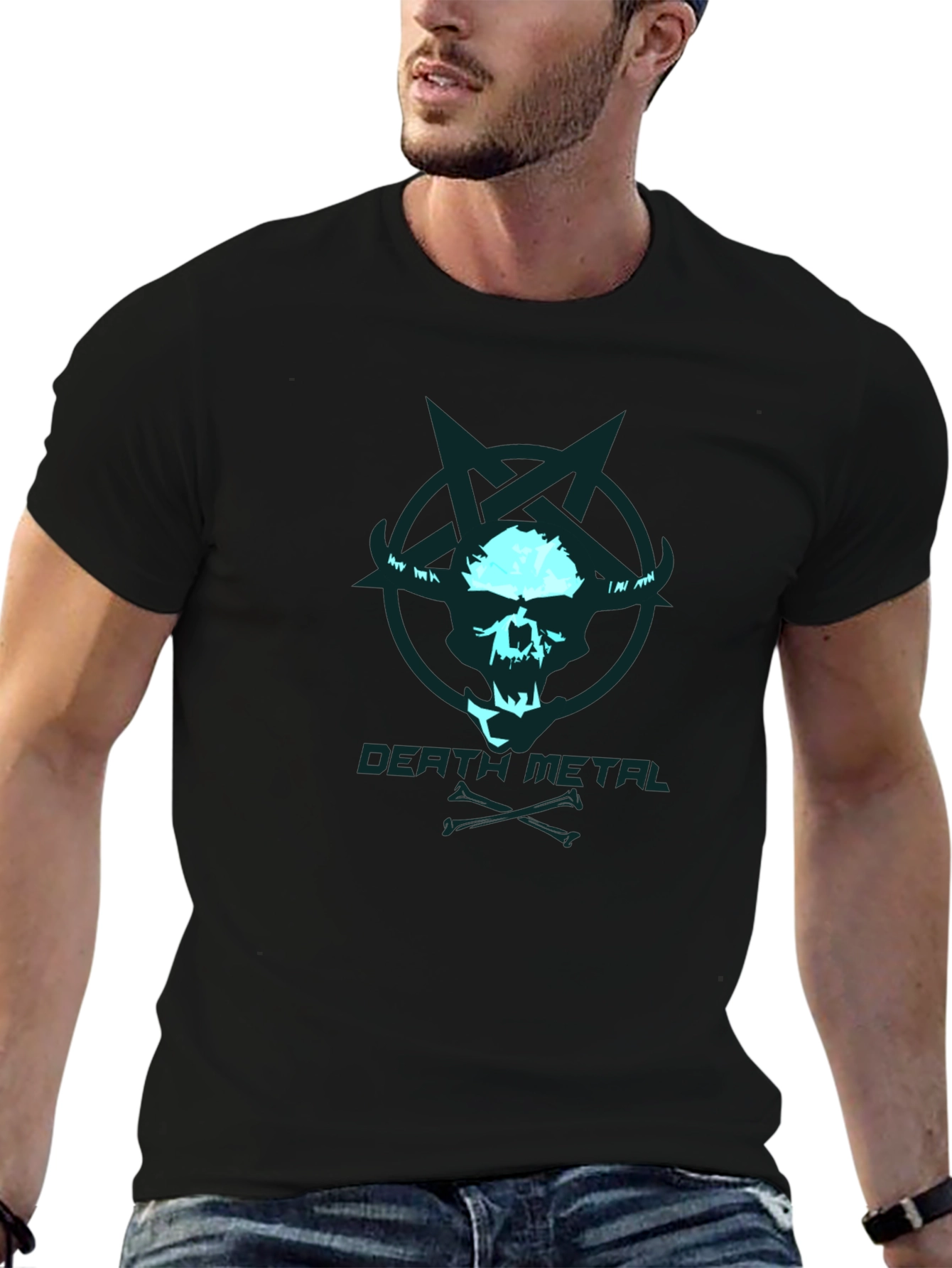 Death Metal Skull Graphic T-Shirt
