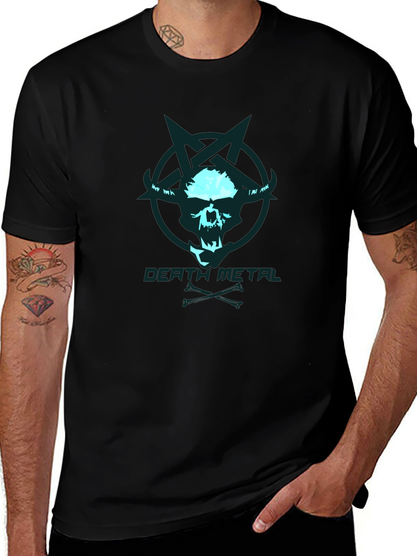 Death Metal Skull Graphic T-Shirt