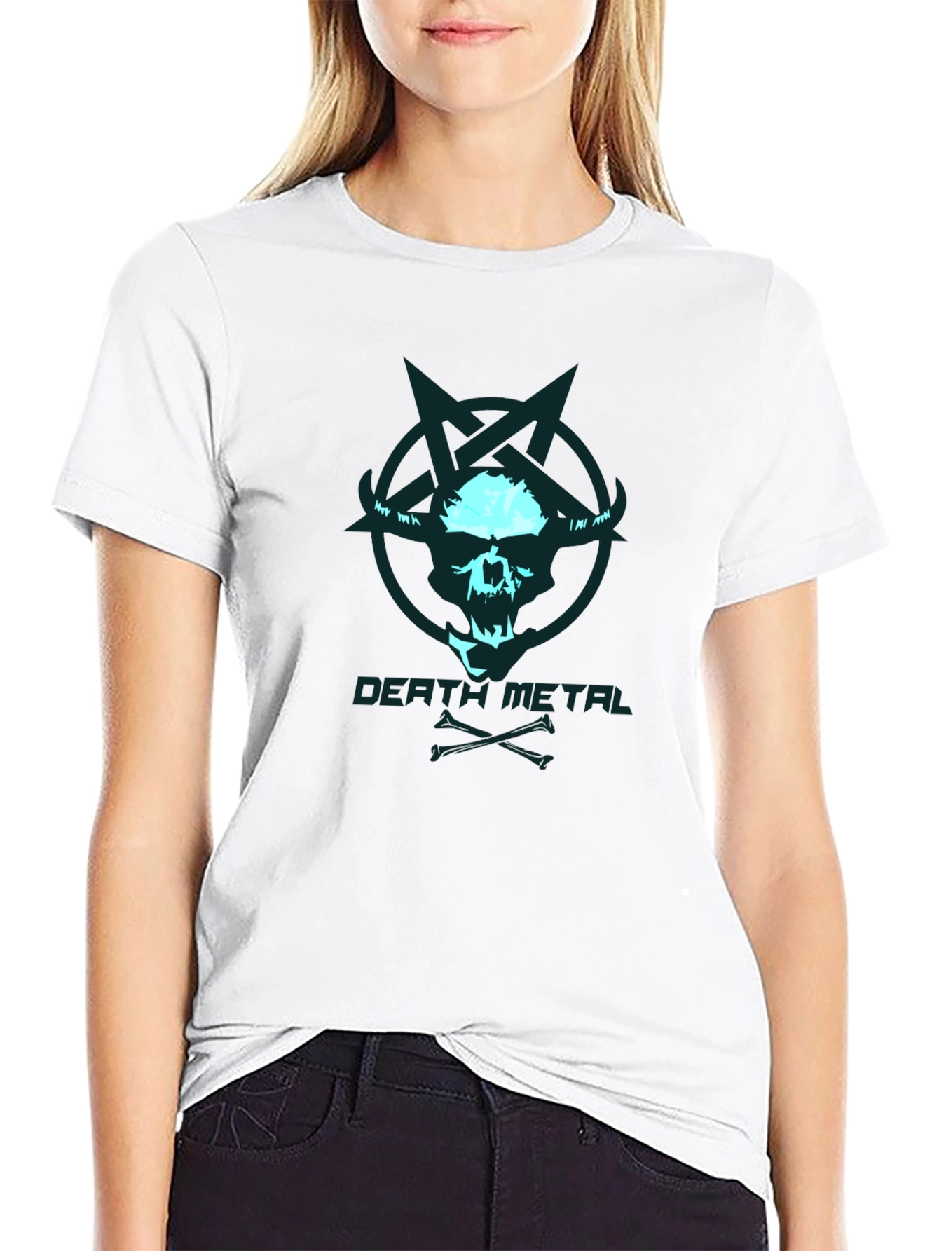 Death Metal Skull Graphic T-Shirt