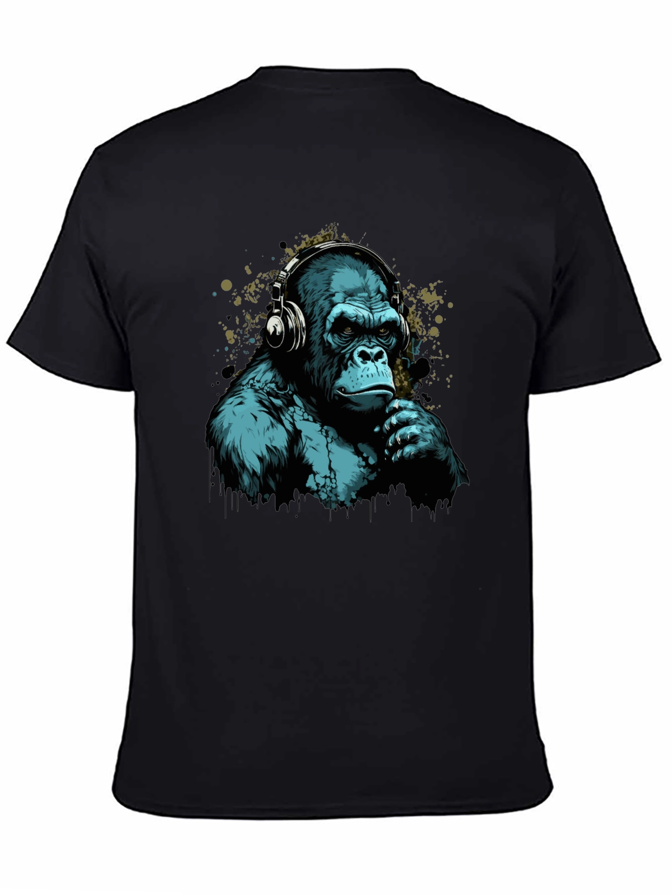 Cool Gorilla Headphones Graphic T-Shirt