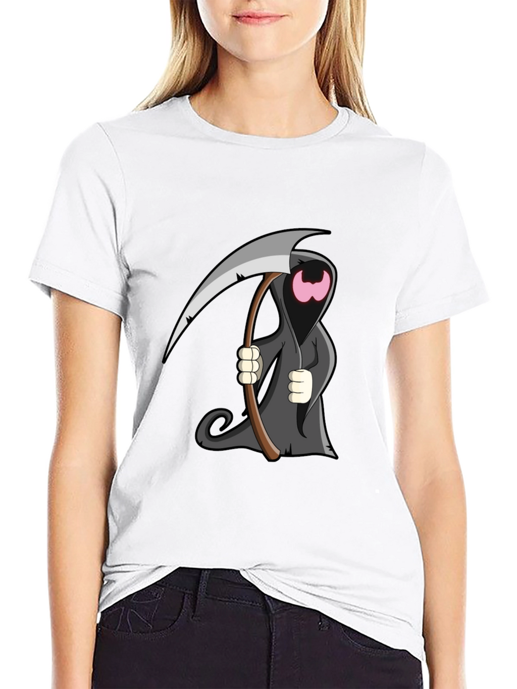 Cartoon Grim Reaper Graphic T-Shirt