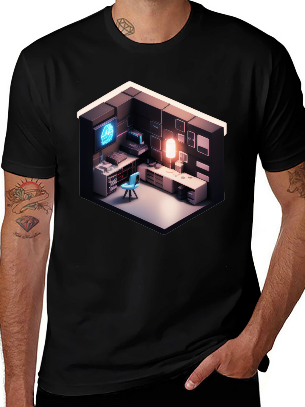 Isometric Gaming Room Tee - Gamers Delight