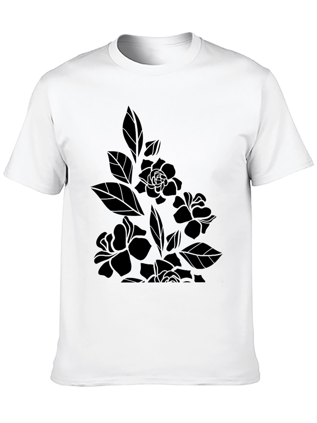 Floral Print Black T-Shirt - Stylish Casual Wear
