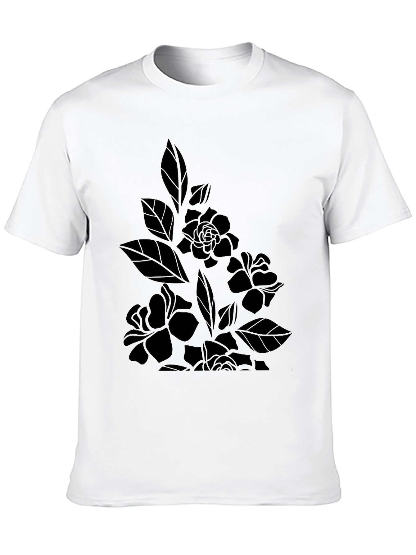 Floral Print Black T-Shirt - Stylish Casual Wear