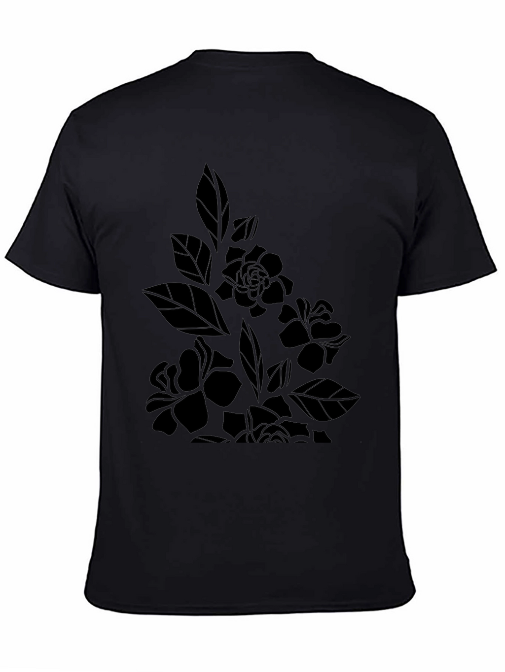 Floral Print Black T-Shirt - Stylish Casual Wear