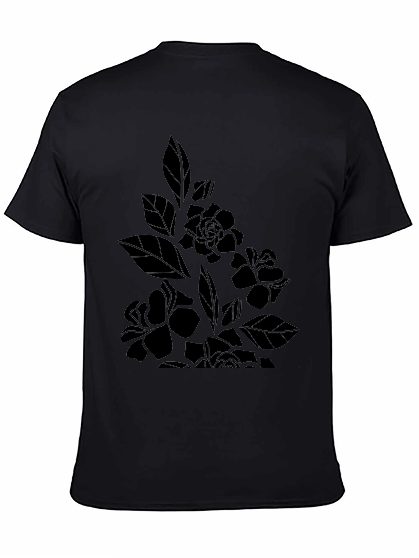 Floral Print Black T-Shirt - Stylish Casual Wear
