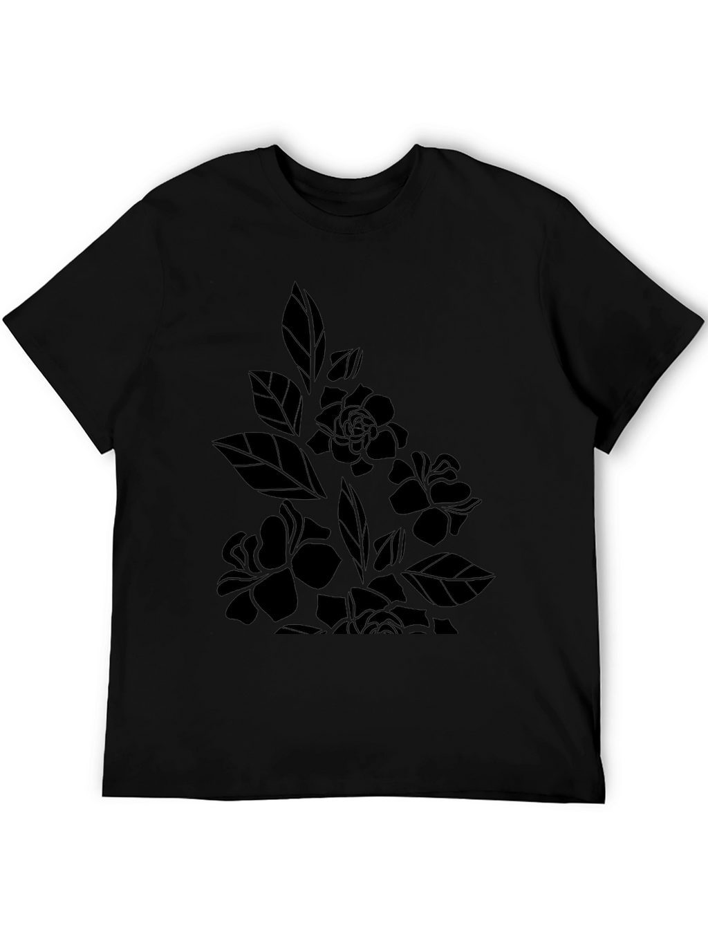 Floral Print Black T-Shirt - Stylish Casual Wear
