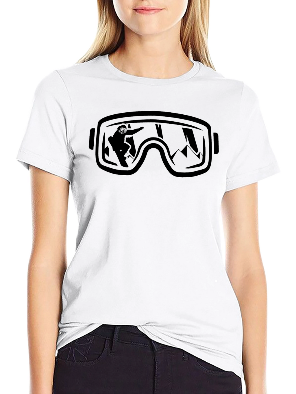 Snow Goggles T-Shirt - Black Cotton Tee
