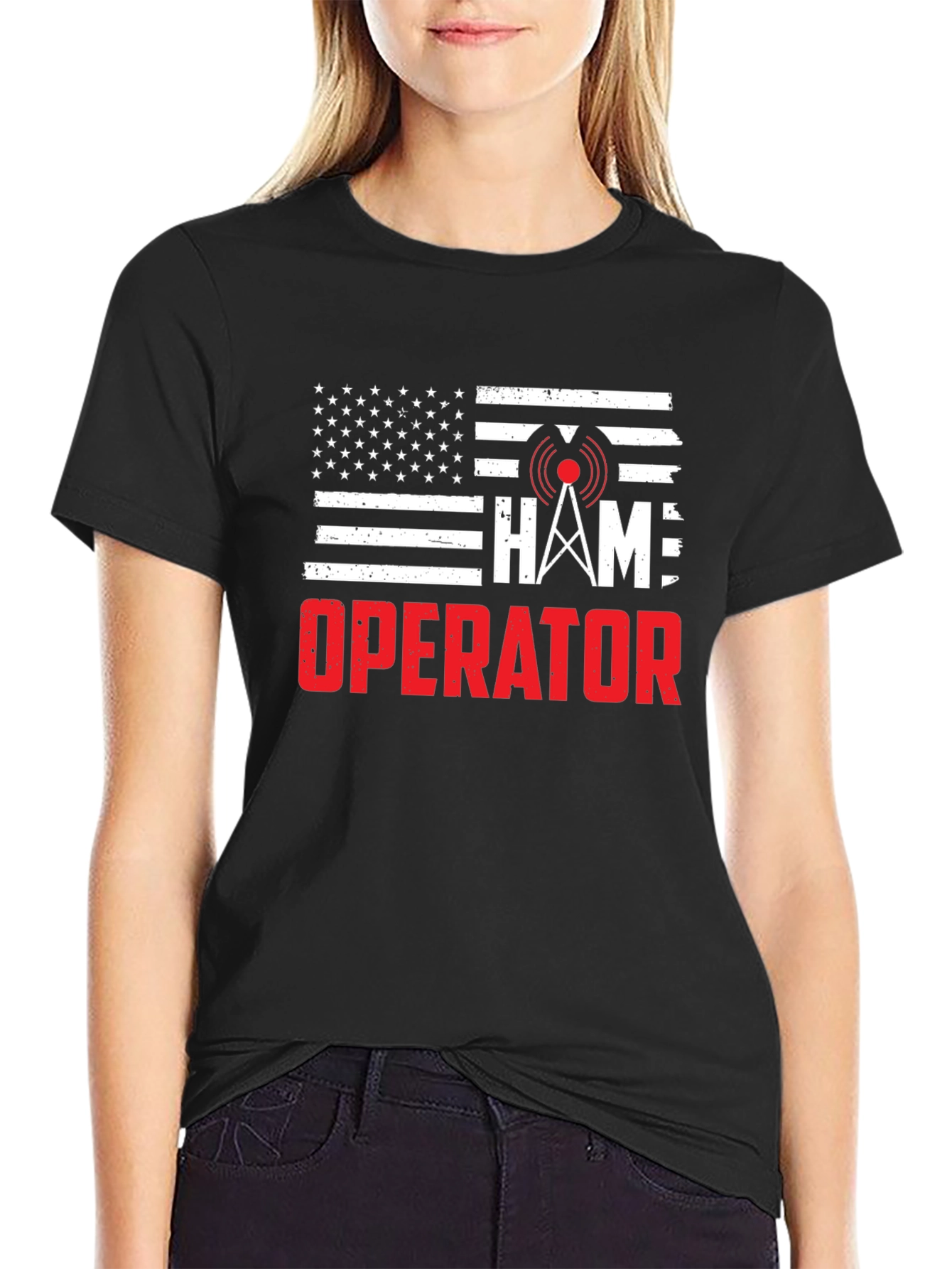 Ham Radio Operator American Flag T-Shirt