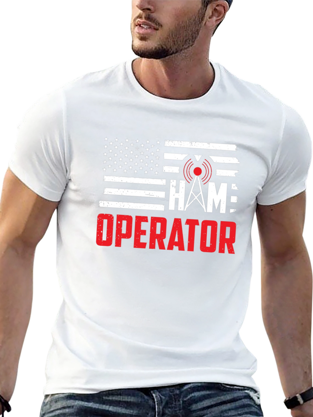Ham Radio Operator American Flag T-Shirt