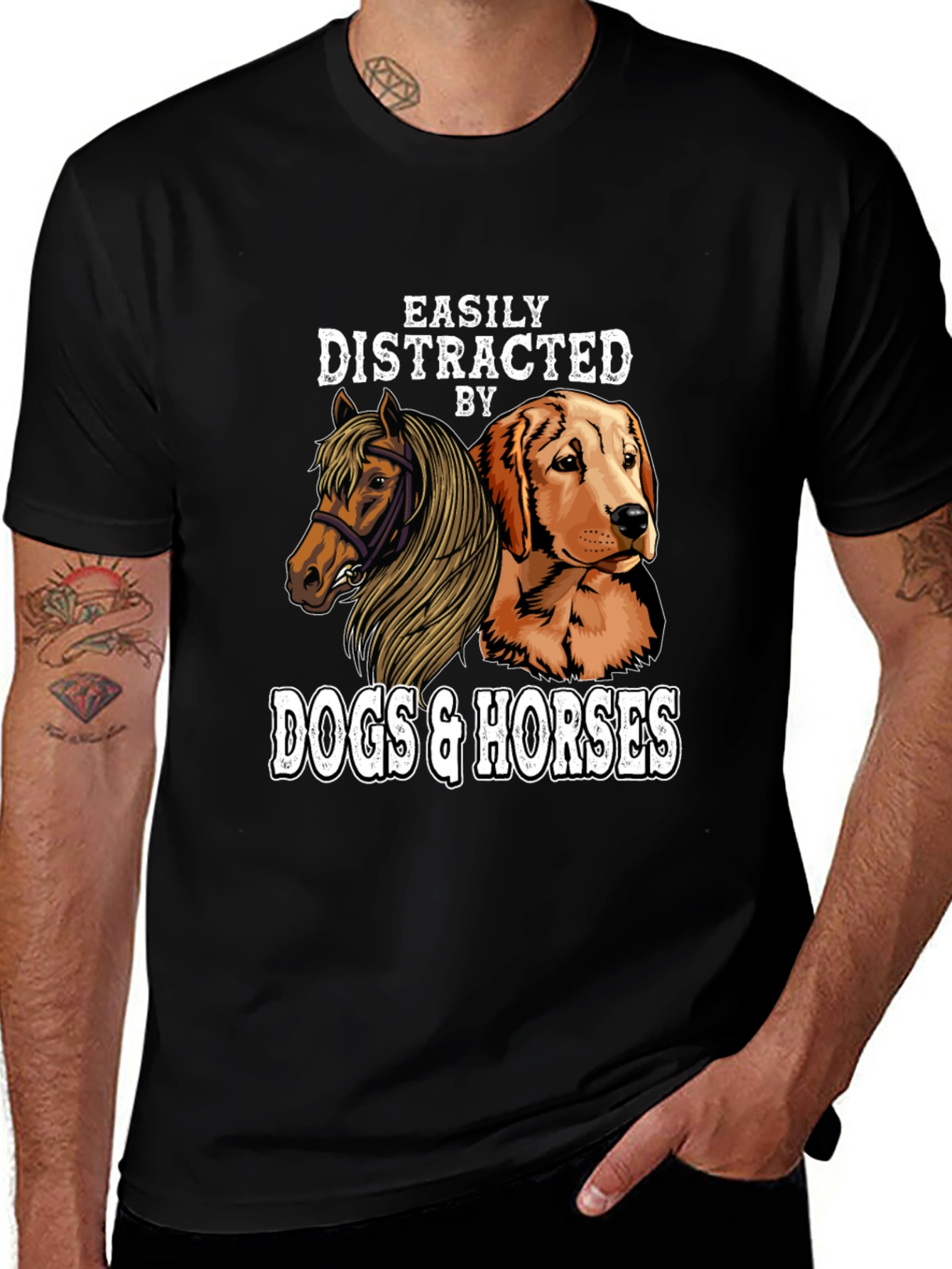 Easily Distracted by Dogs and Horses T-Shirt