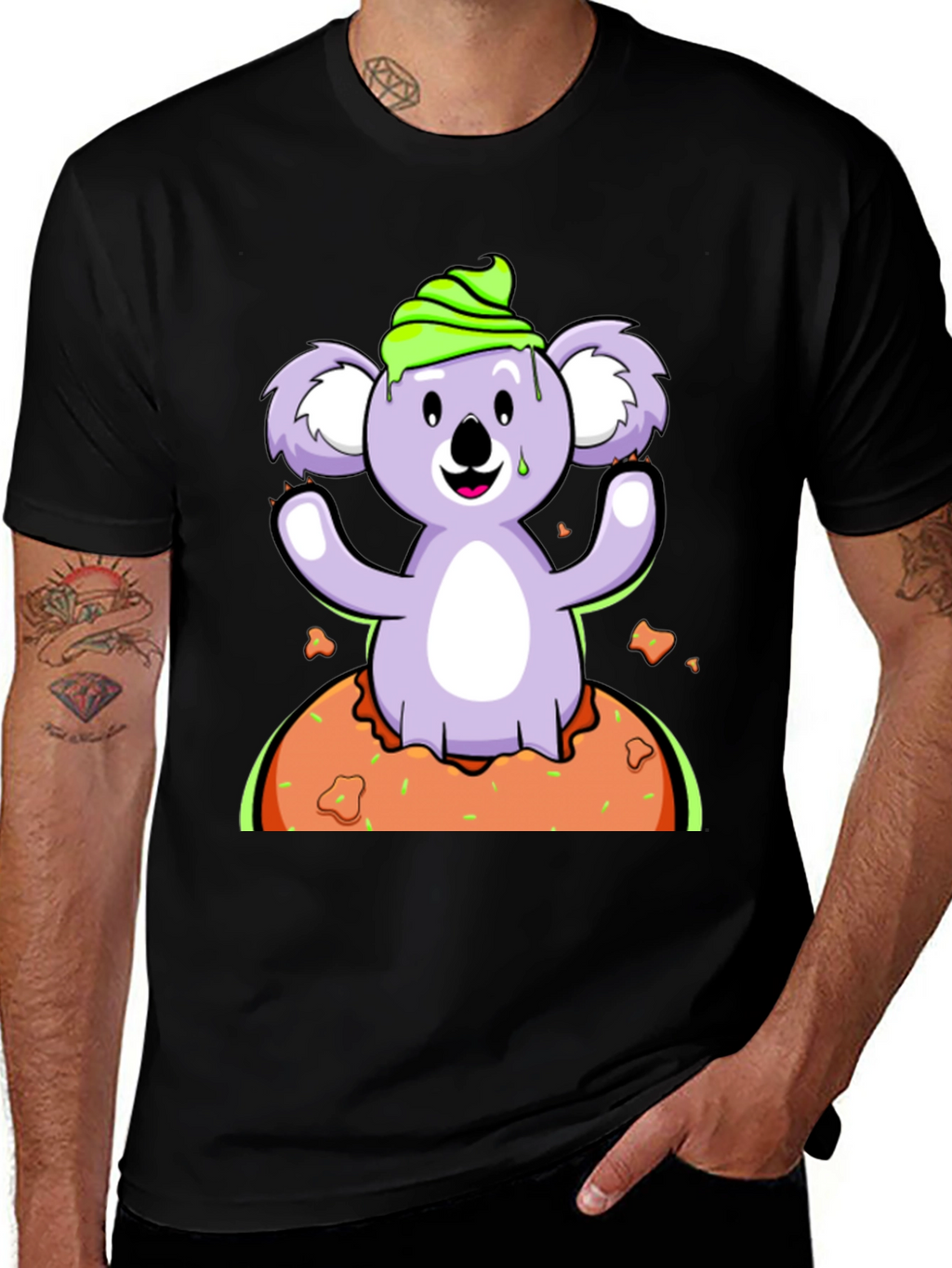 Koala Donut T-Shirt - Sweet Treat Graphic Tee