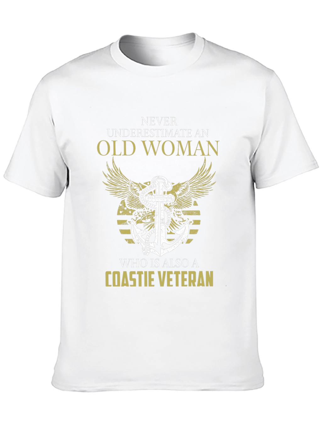 Coastie Veteran Old Woman Graphic T-Shirt