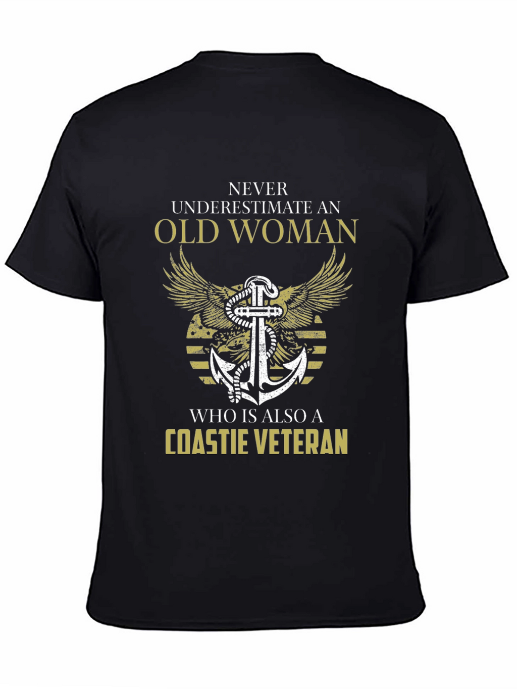 Coastie Veteran Old Woman Graphic T-Shirt