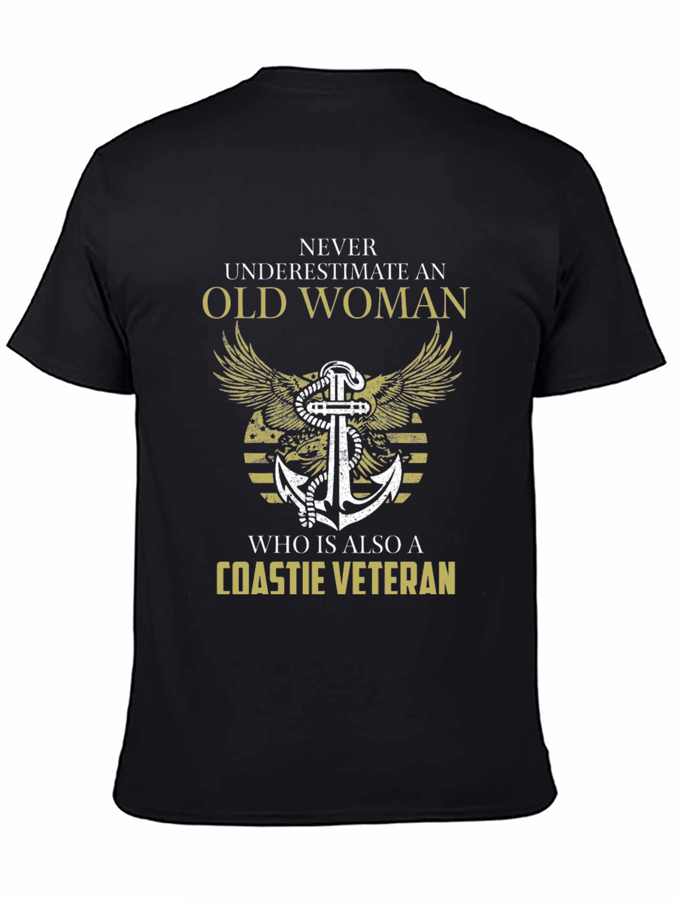 Coastie Veteran Old Woman Graphic T-Shirt