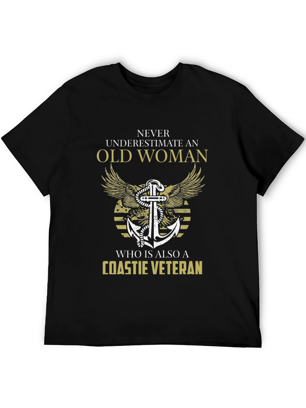 Coastie Veteran Old Woman Graphic T-Shirt