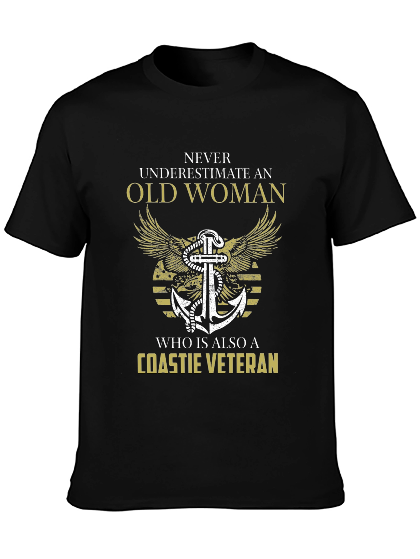 Coastie Veteran Old Woman Graphic T-Shirt