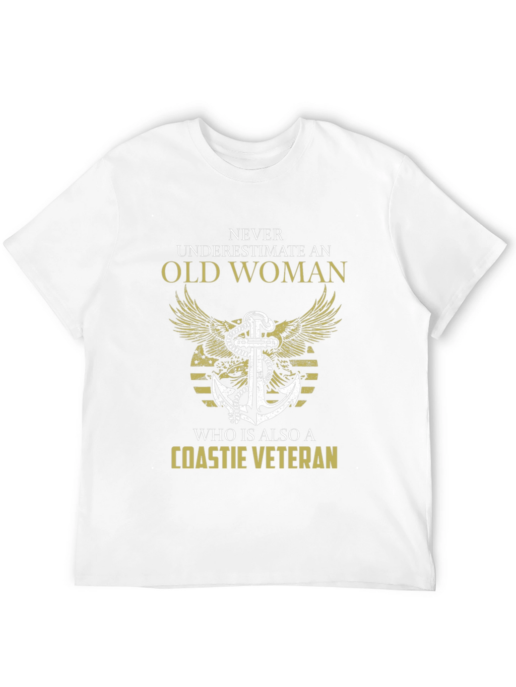 Coastie Veteran Old Woman Graphic T-Shirt