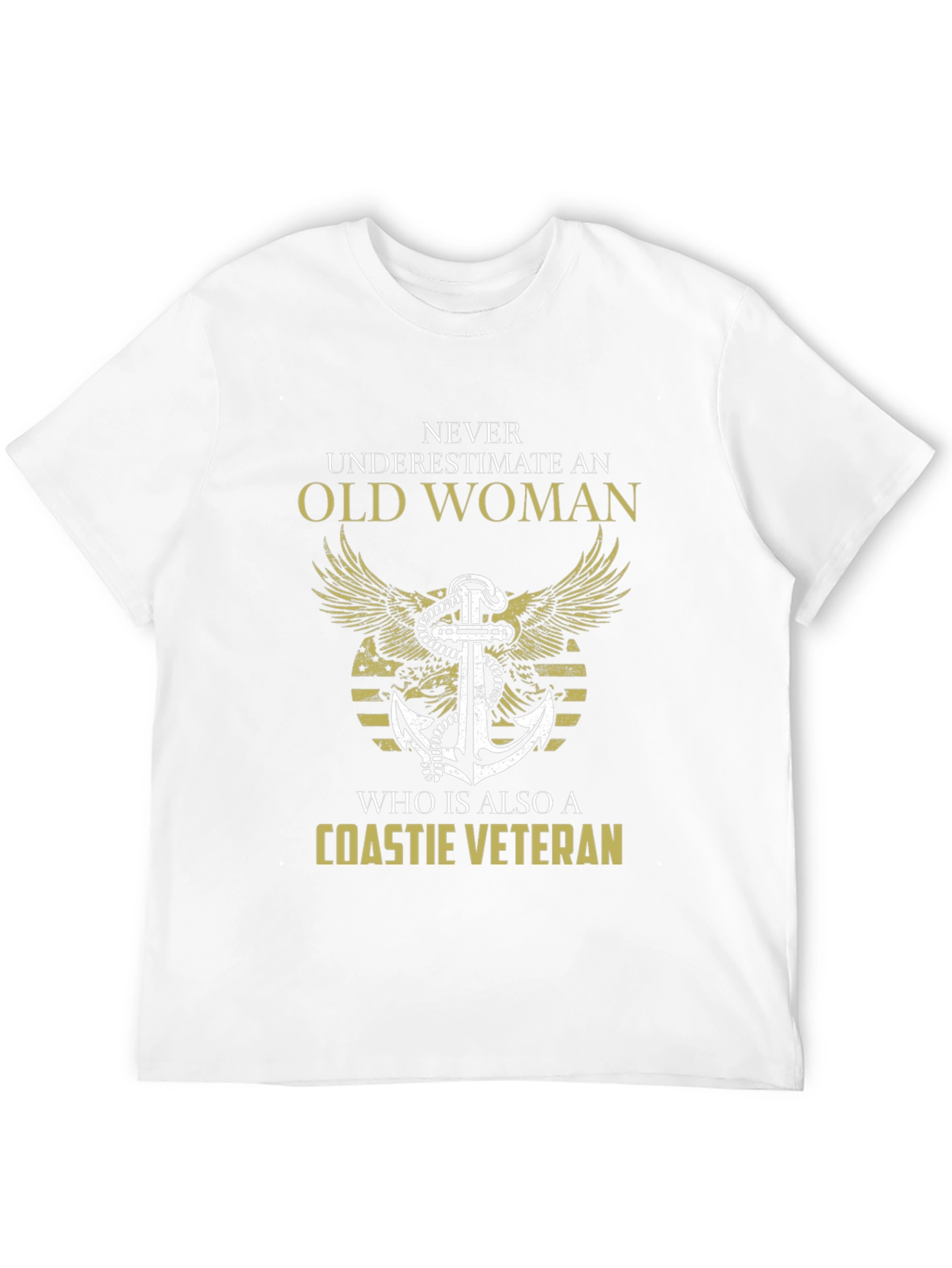 Coastie Veteran Old Woman Graphic T-Shirt