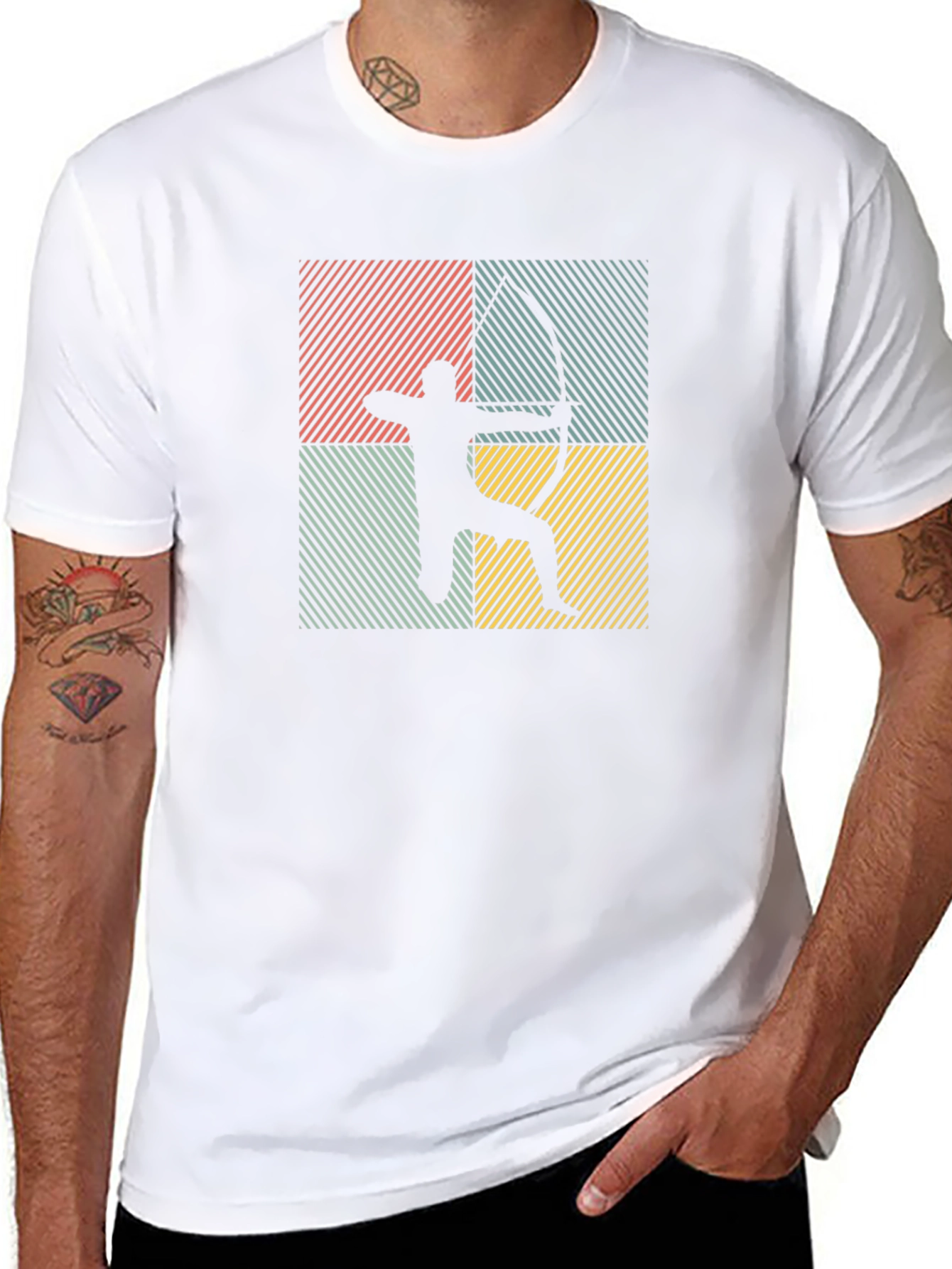 Archery Graphic Tee - Retro Style Arrow Shooter Shirt