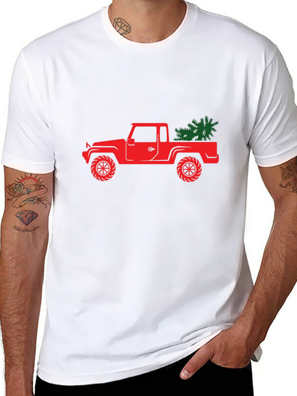 Red Truck Christmas Tree T-Shirt