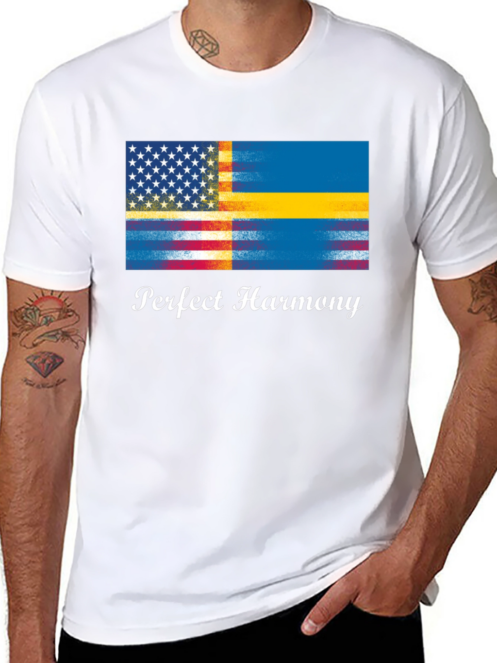 Perfect Harmony USA & Sweden Flag T-Shirt