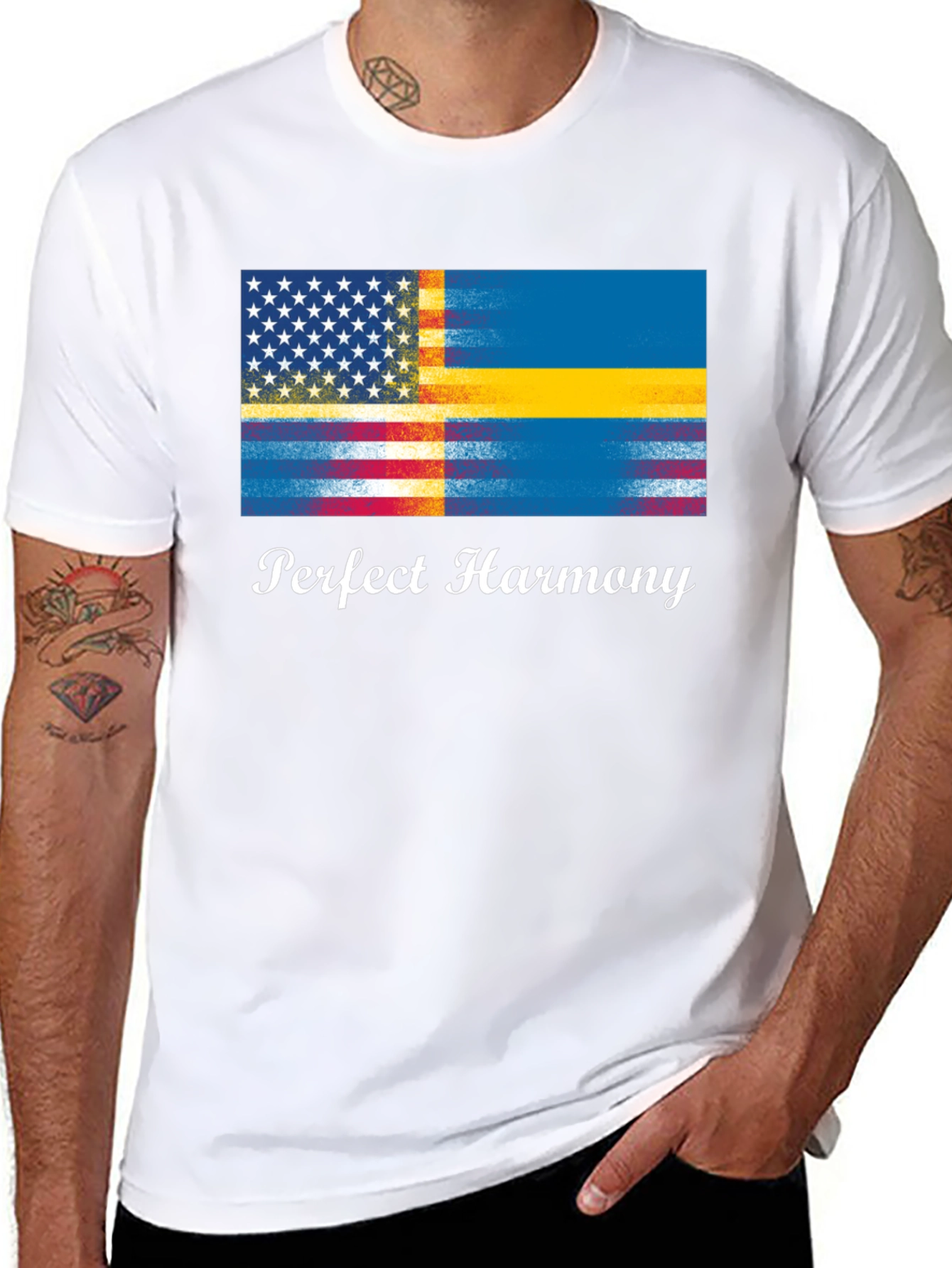 Perfect Harmony USA & Sweden Flag T-Shirt