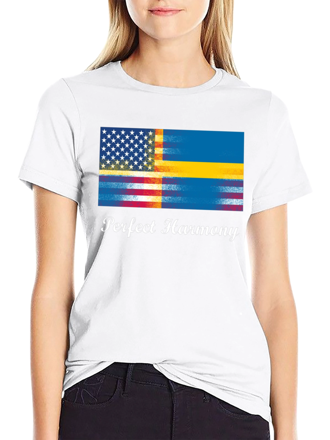 Perfect Harmony USA & Sweden Flag T-Shirt