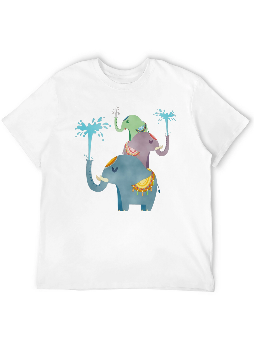 Stacked Elephants T-Shirt - Quirky Animal Design