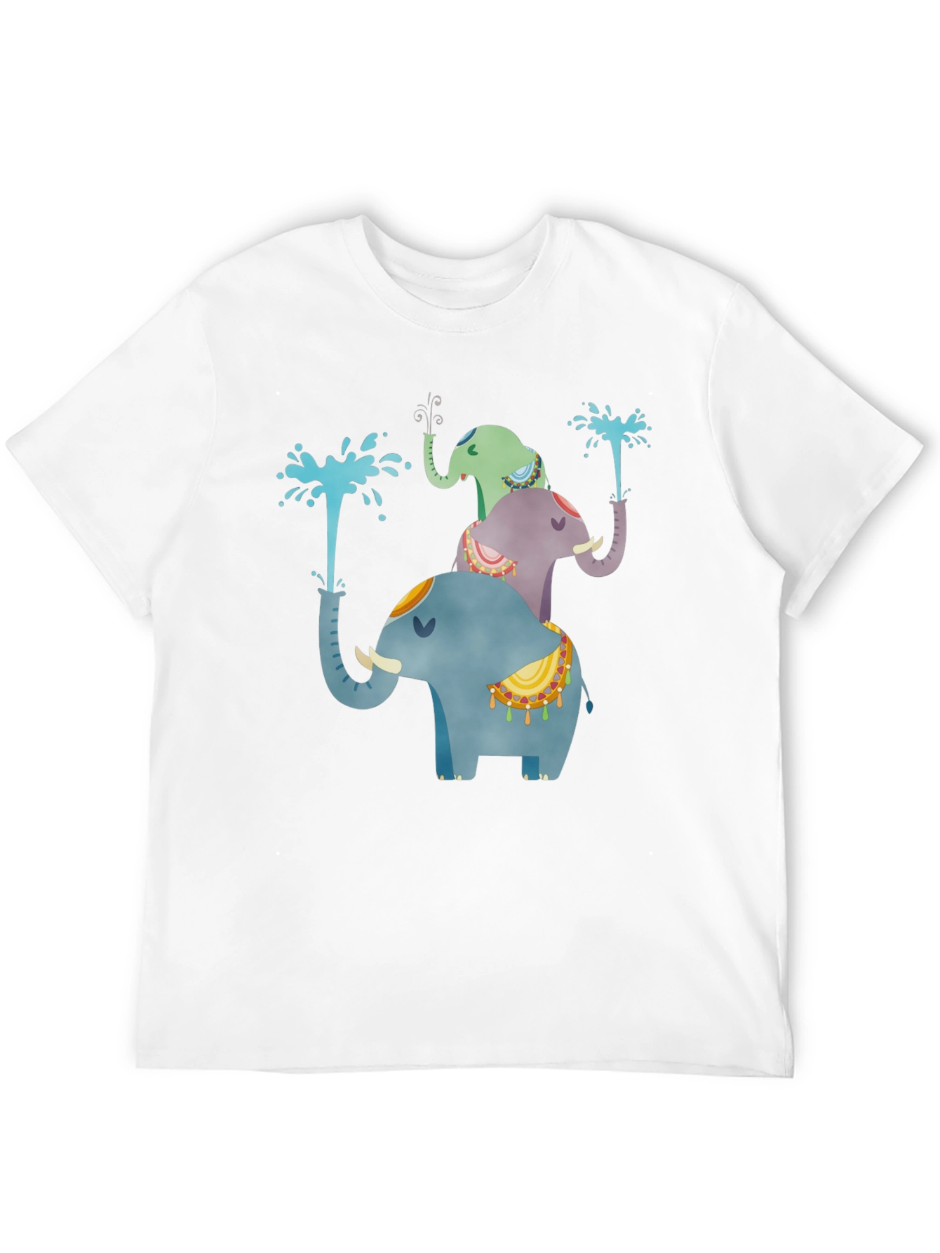 Stacked Elephants T-Shirt - Quirky Animal Design