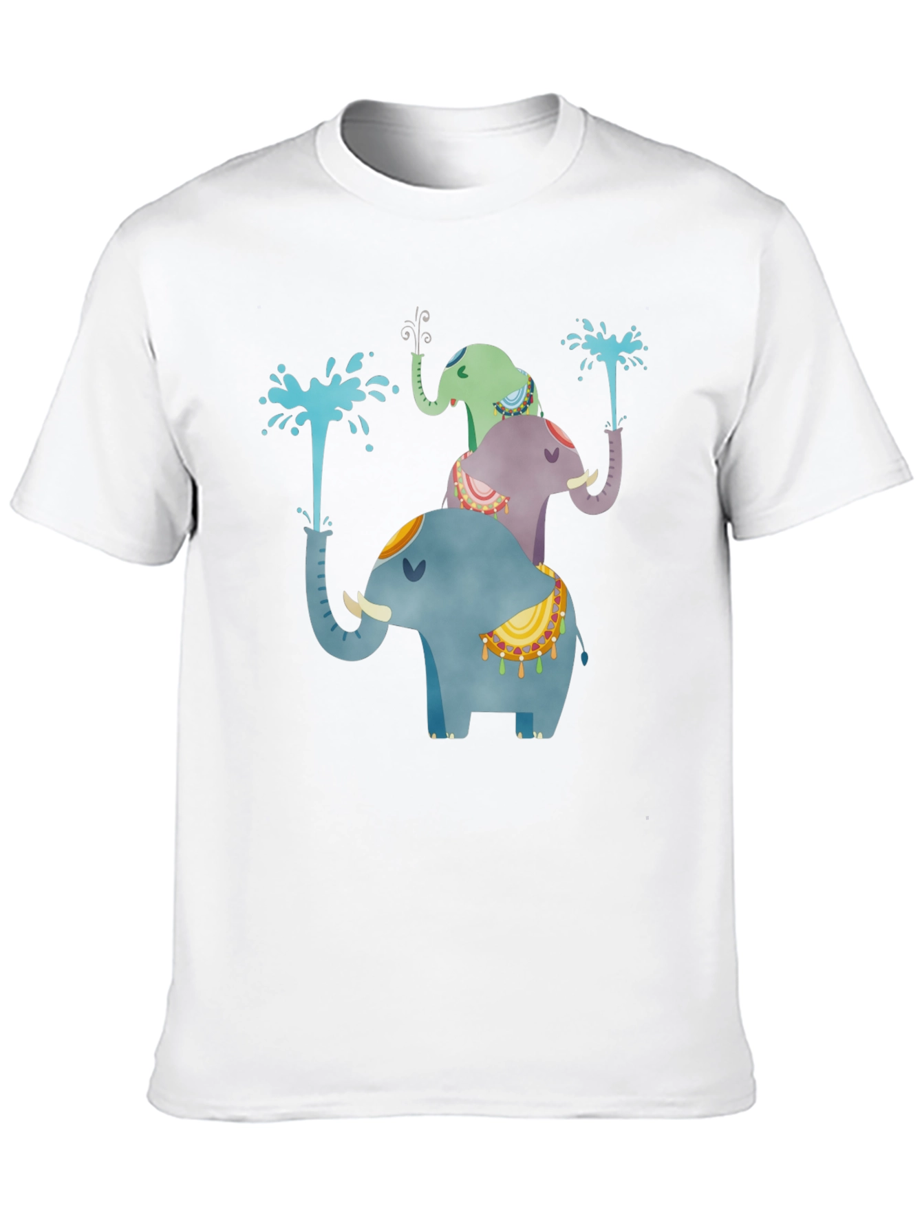 Stacked Elephants T-Shirt - Quirky Animal Design