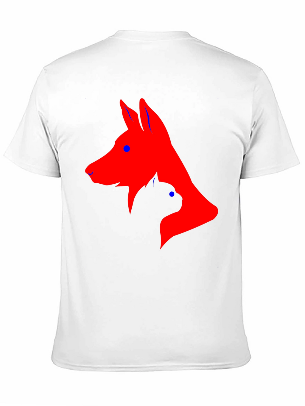 Dog and Cat Silhouette Black T-Shirt