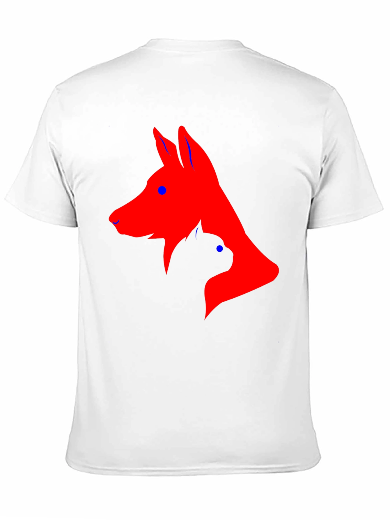 Dog and Cat Silhouette Black T-Shirt