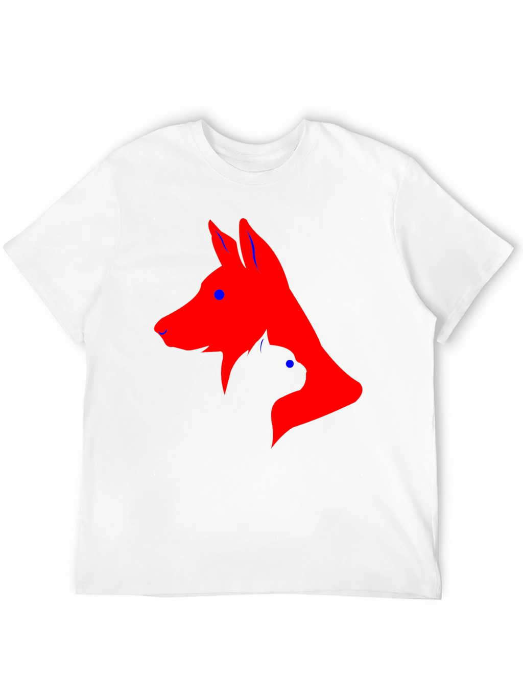 Dog and Cat Silhouette Black T-Shirt