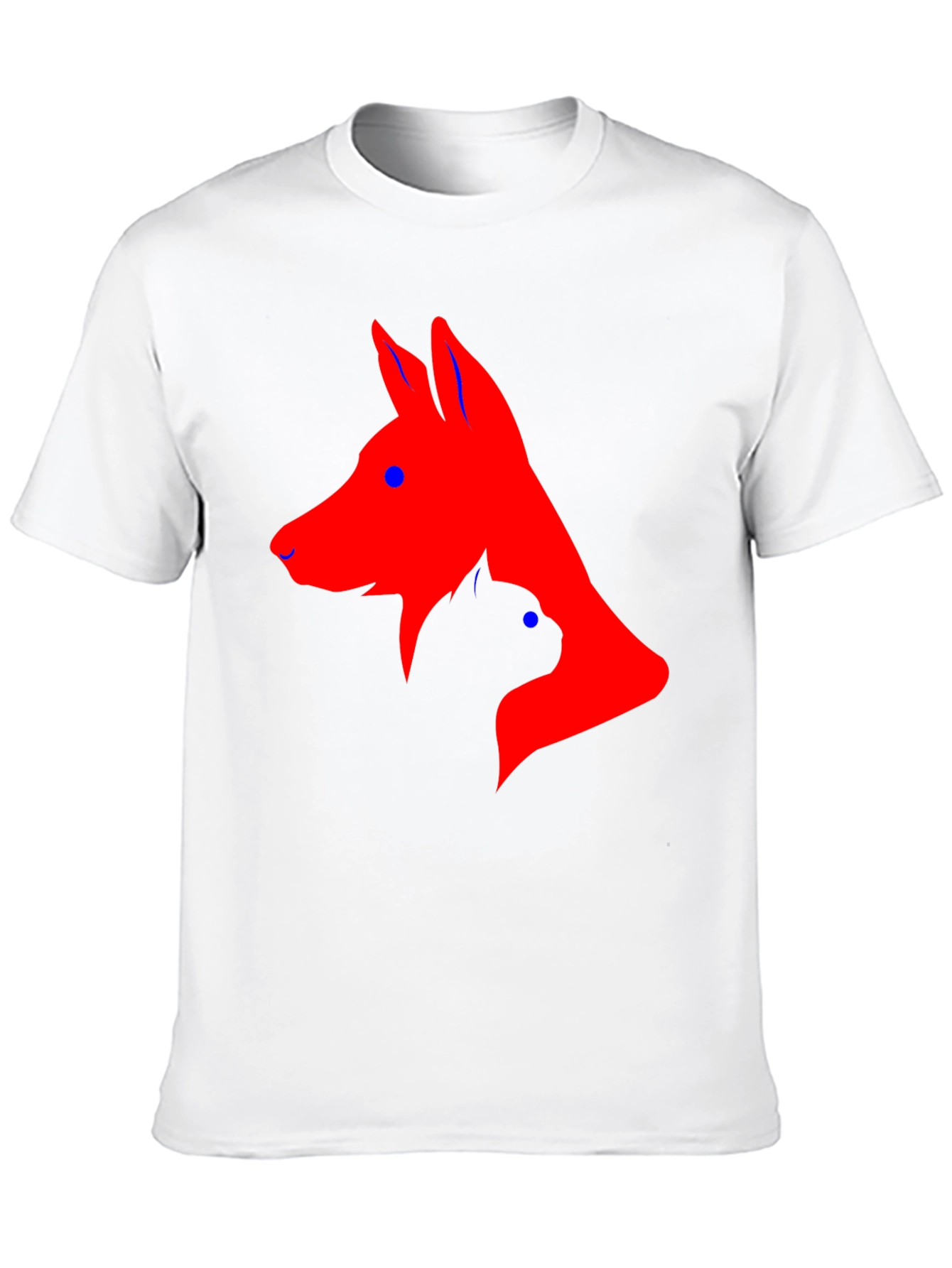 Dog and Cat Silhouette Black T-Shirt