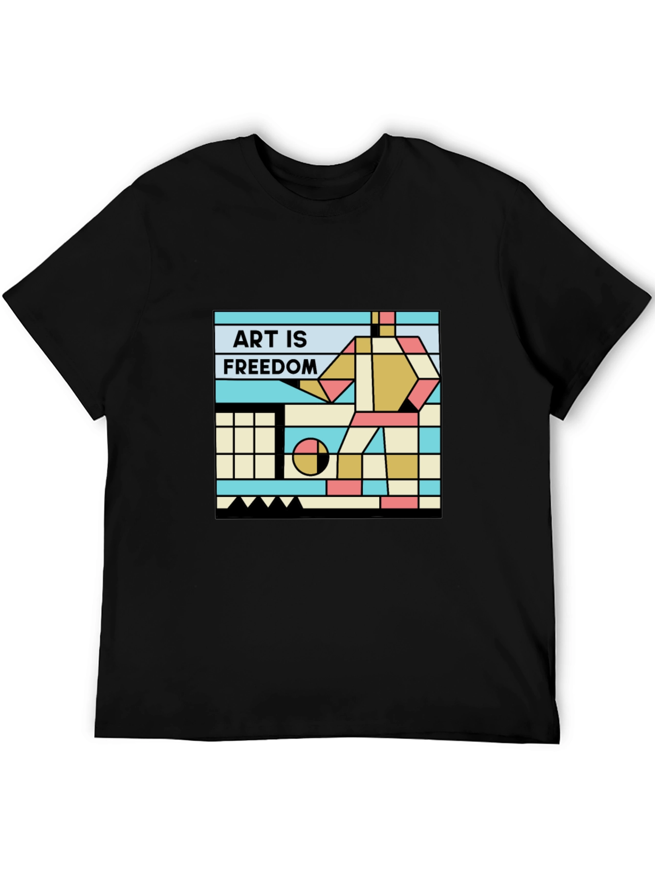 Art is Freedom T-Shirt - Geometric Design
