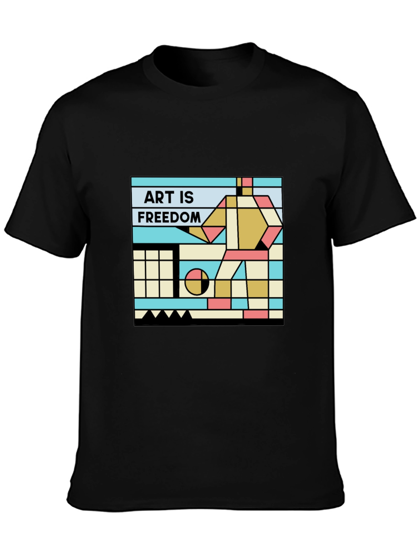 Art is Freedom T-Shirt - Geometric Design