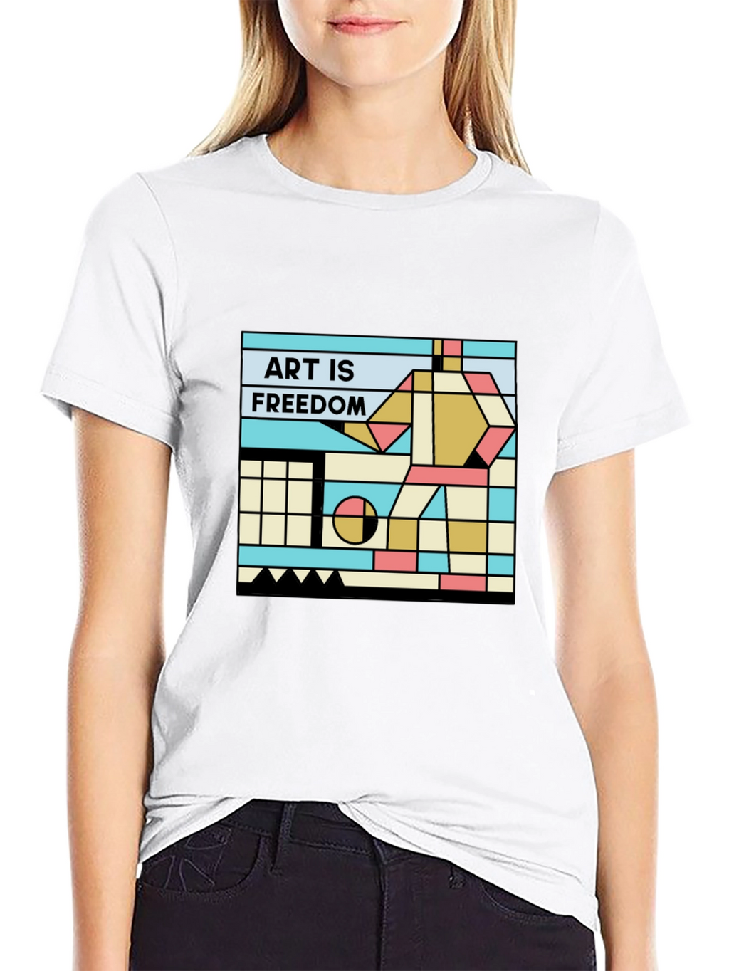 Art is Freedom T-Shirt - Geometric Design
