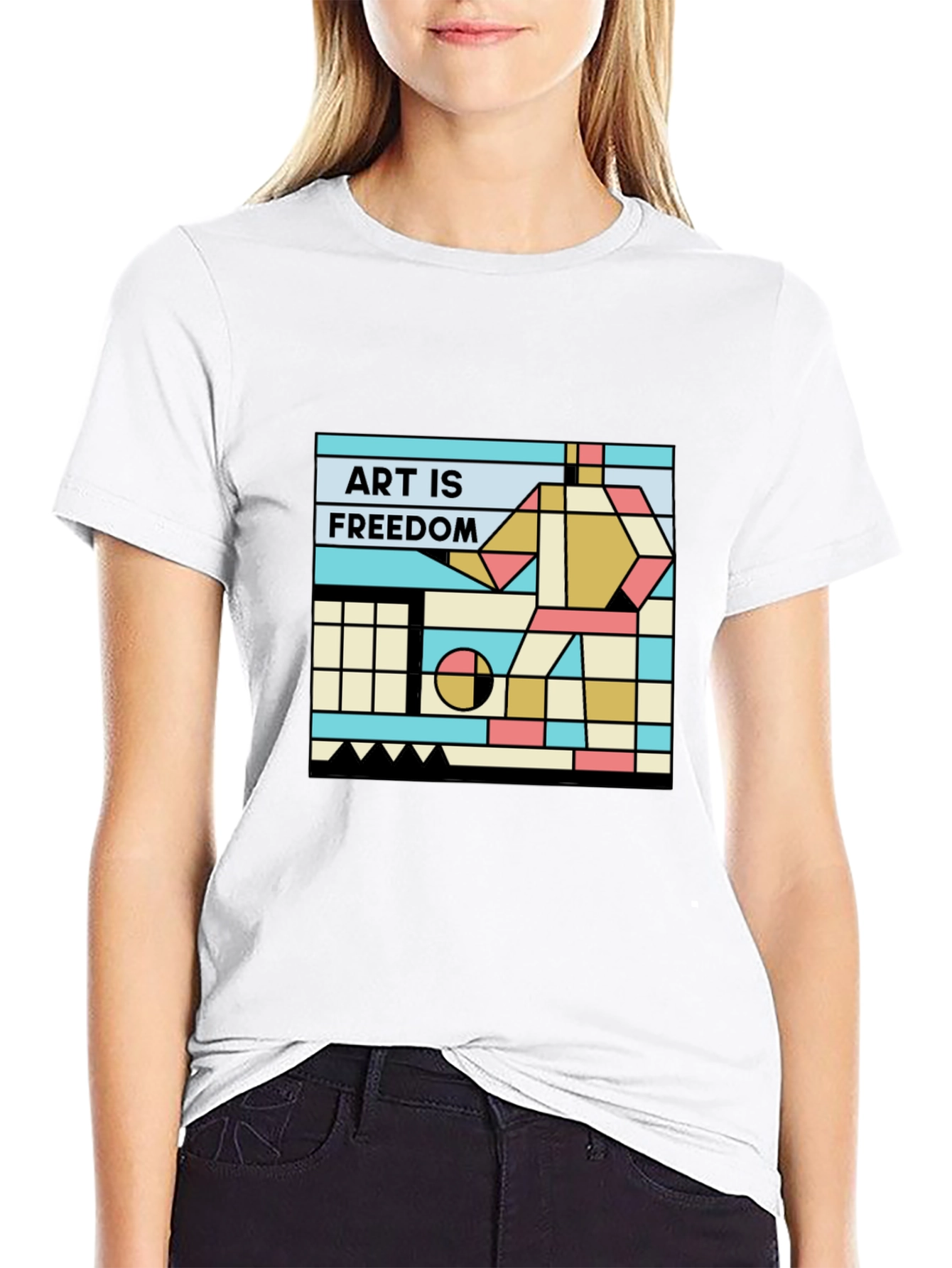 Art is Freedom T-Shirt - Geometric Design