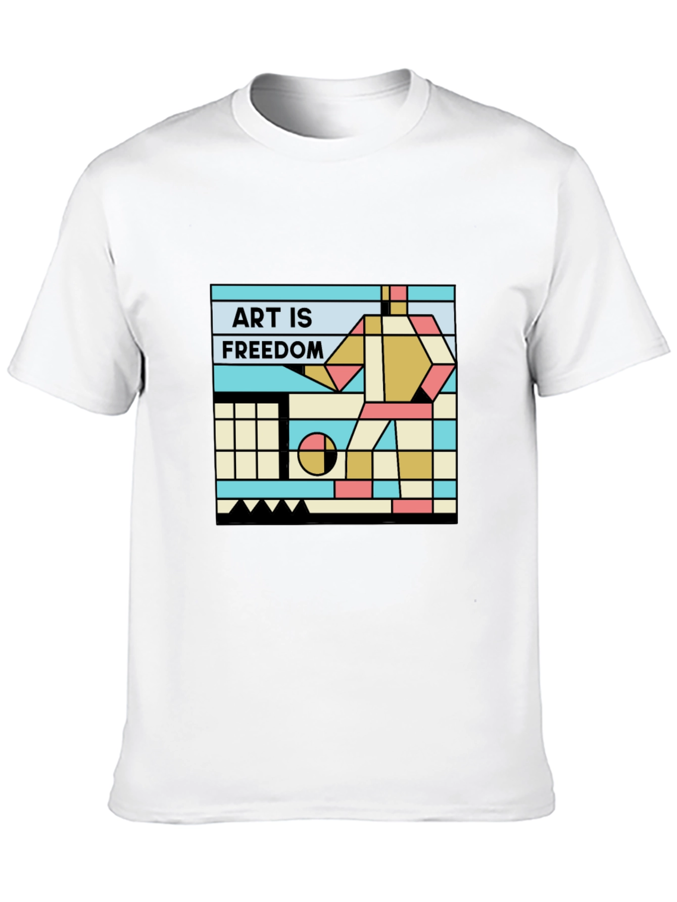 Art is Freedom T-Shirt - Geometric Design