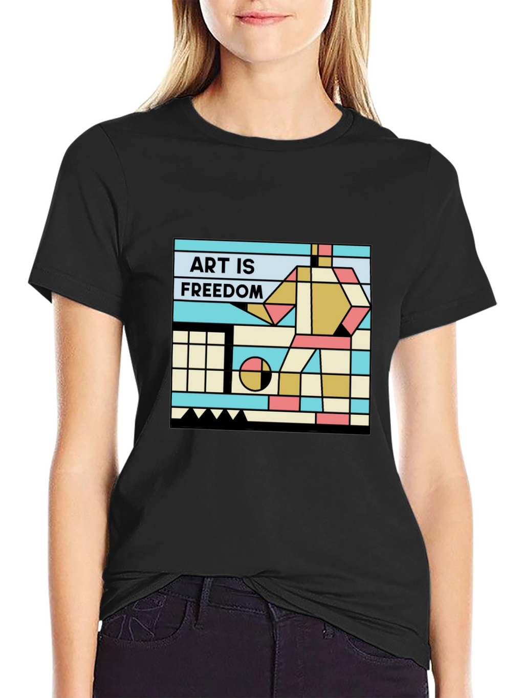 Art is Freedom T-Shirt - Geometric Design