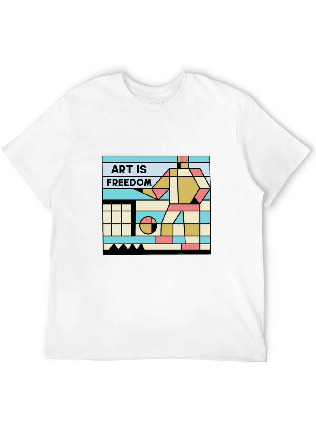Art is Freedom T-Shirt - Geometric Design