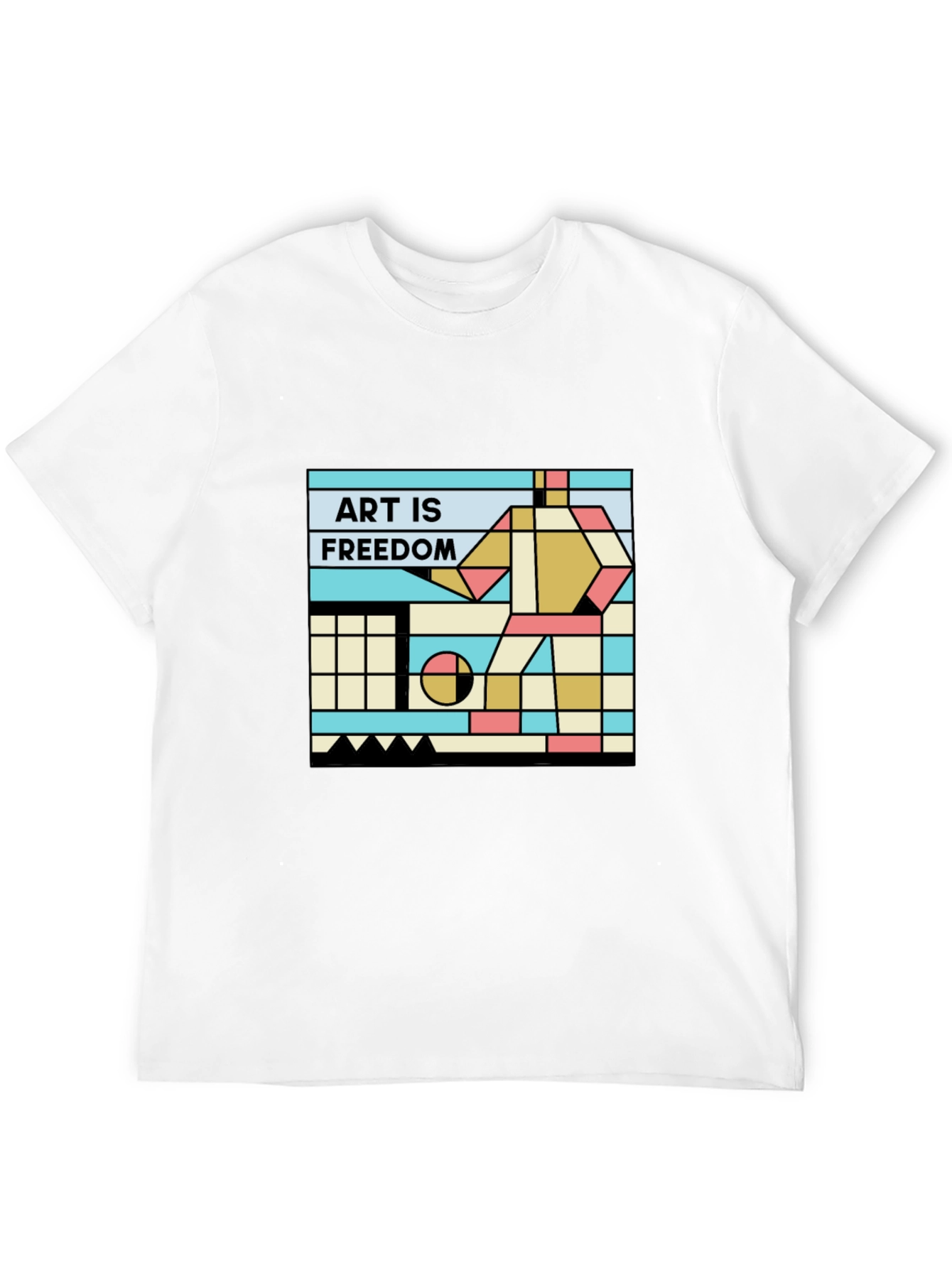 Art is Freedom T-Shirt - Geometric Design