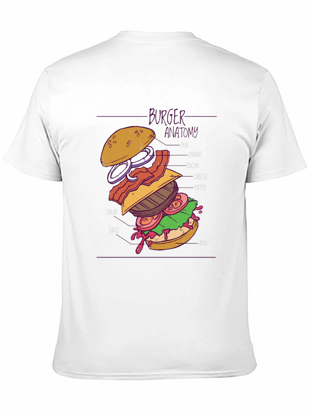 Burger Anatomy Graphic T-Shirt - Unisex