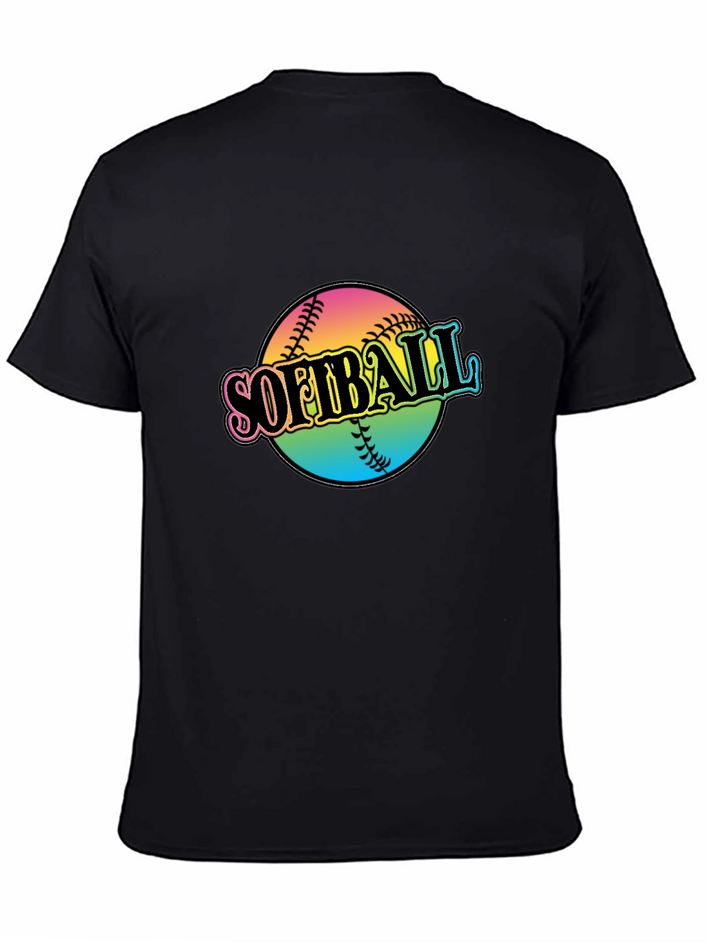 Softball Graphic Black T-Shirt