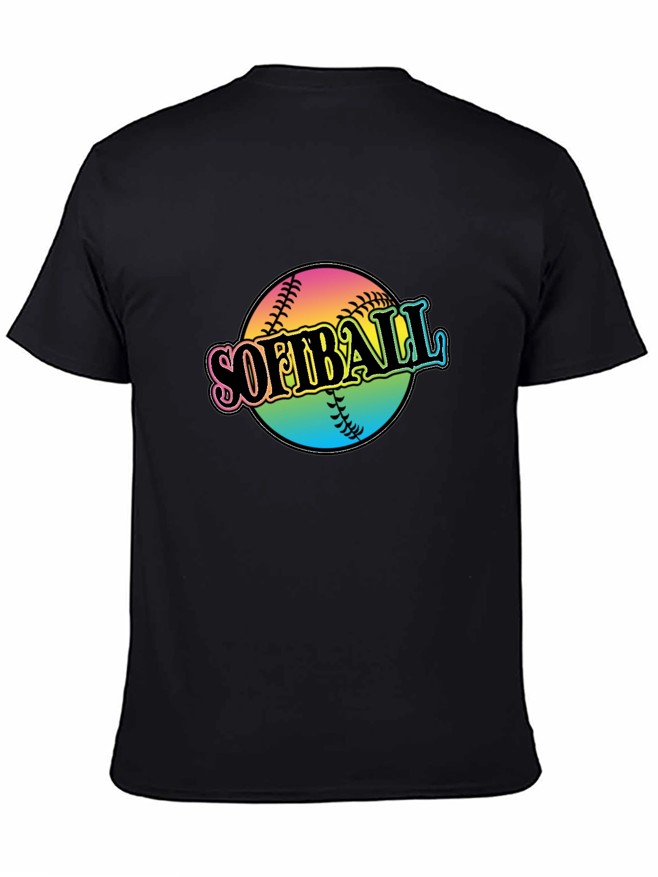 Softball Graphic Black T-Shirt