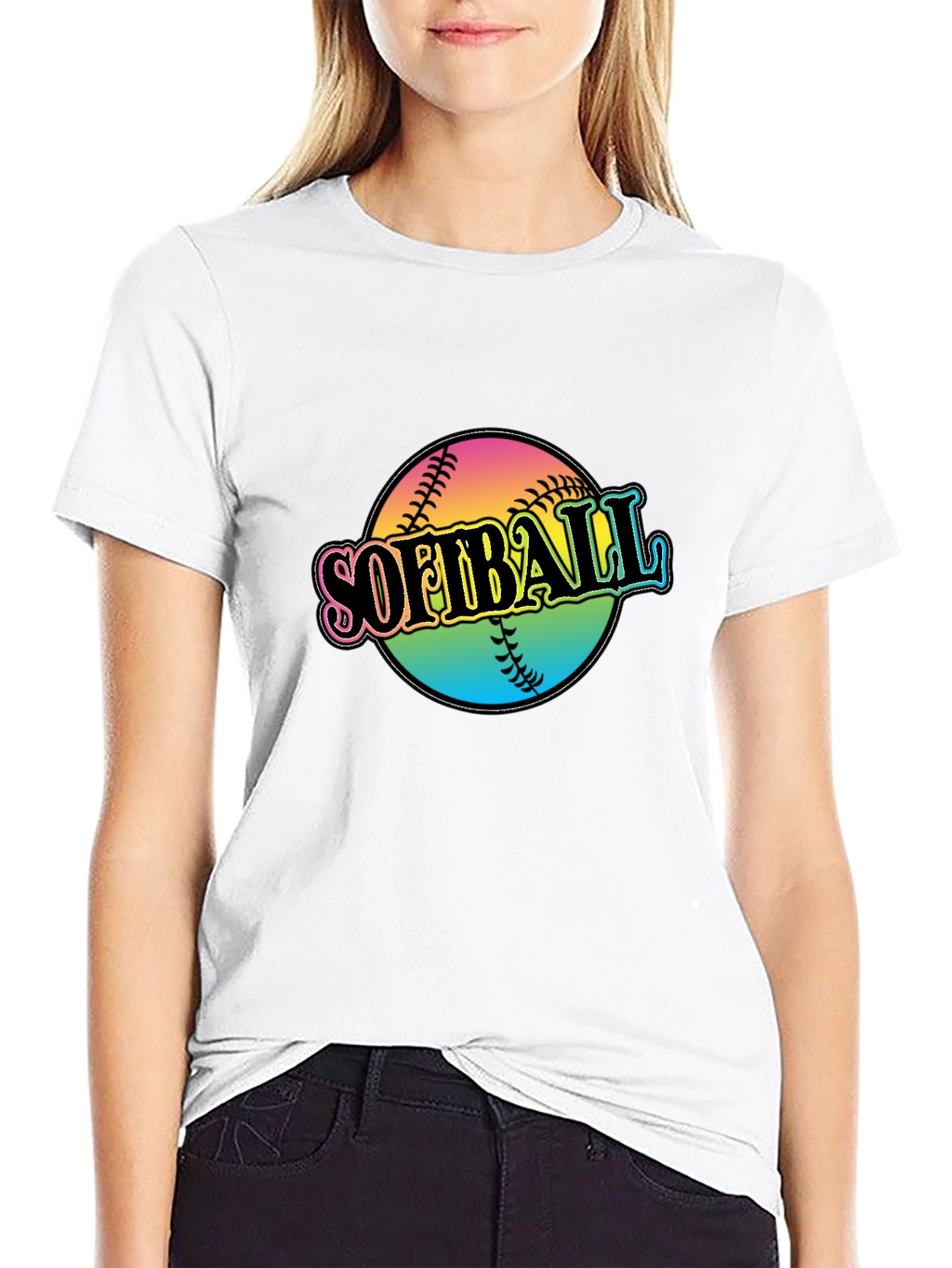 Softball Graphic Black T-Shirt